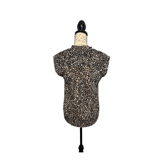 Daniel Rainn Black and Cream Leopard Print Blouse - Picture 2 of 4